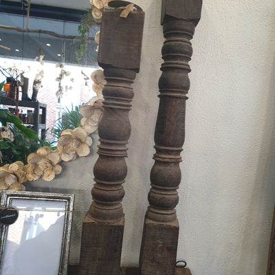 Indian Wooden bed leg candle stick - pod&seed online